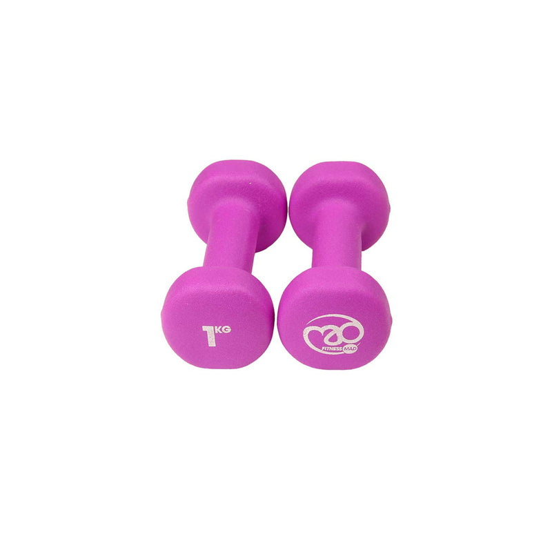 1kg Neoprene Dumbbells - Purple (Pair)