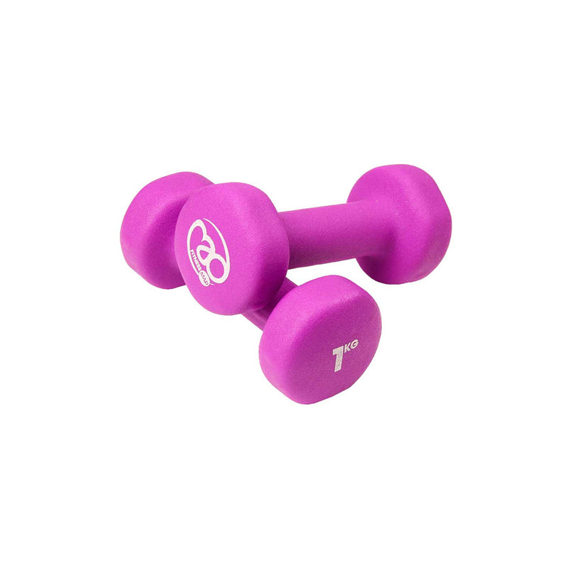 1kg Neoprene Dumbbells - Purple (Pair)