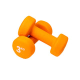 3kg Neoprene Dumbbells - Orange (Pair)