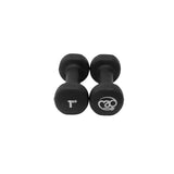 1kg Neoprene Dumbbells - Black (Pair)