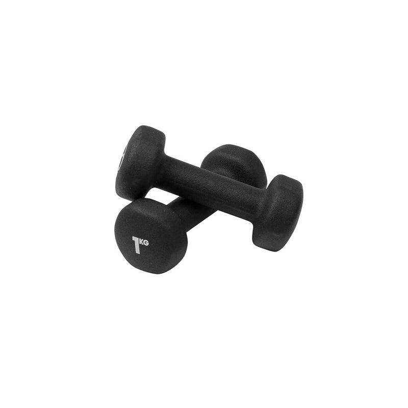 1kg Neoprene Dumbbells - Black (Pair)